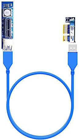 GLOTRENDS UEX101 600 mm da Cavo riser PCIe 3.0 X1 per scheda WiFi PCIe, scheda M.2 PCIe, scheda Firewire, scheda USB PCIe, scheda audio, ecc.