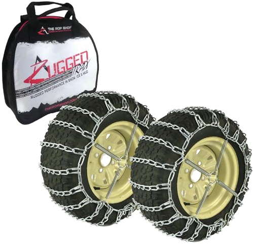 The ROP Shop 2 Glieder-Reifenketten und Spanner, 18 x 9,5 x 8 cm, für Schneefräsen, Rasen- und Gartentraktoren, Rasenmäher und Fahrer, UTV, ATV, 4-Räder, Nutzfahrzeuge