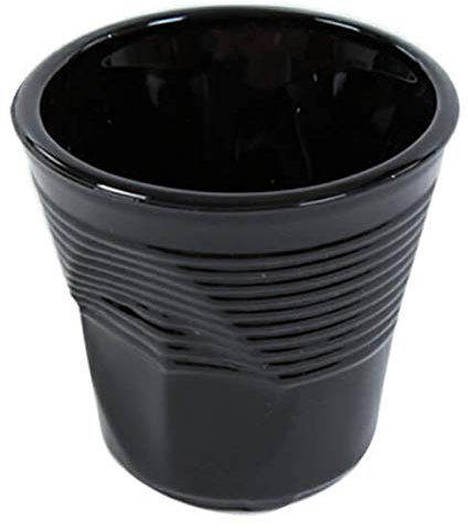 kaleidos Set 6 Tazzine da Caffè Accartocciati Ø6,5 cm in Vetro Pressato Neri