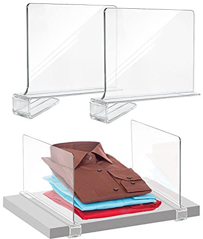 JEEZAO Regaltrenner für den Kleiderschrank aus Acryl,Regalteiler Regalsystem ohne Bohren für Schränken die Aufbewahrung und Organisation