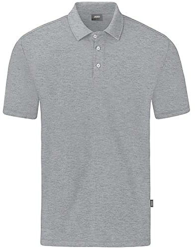 JAKO Organic Poloshirt Stretch grauweiss, S Herren