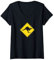 Femme Avertissement avant le kangourou | Panneau de rue attention au kangourou. T-Shirt avec Col en V