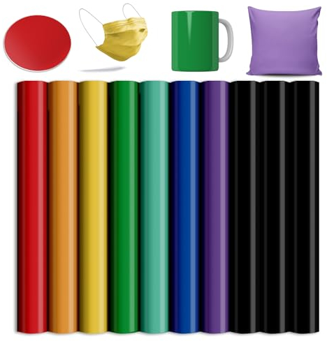 Solid Color-Insoluble Transfer Sheets,12x12Heat Tranfer Paper for Blank T-Shirts Cup Coasters Mug,10 PCS,Black Red Blue