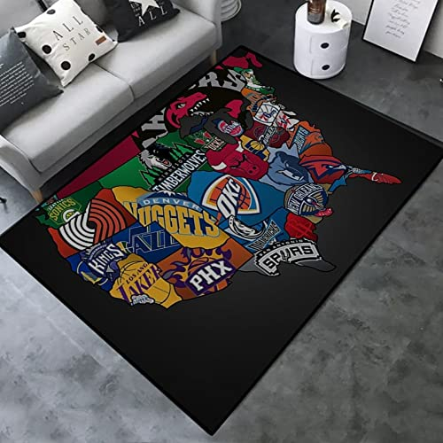 FTMGGDG Kreativer Teppich - NBA-Basketball Decken - Trendige Fußmatten für das Schlafzimmer von Jungen 160x230cm
