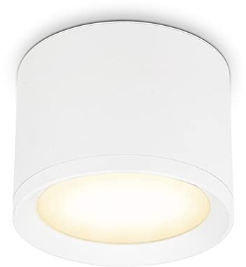 KYOTECH Deckenleuchte Aufputz LED 6W IP44 GX53 Deckenspots 3000K 550LM Aluminium Aufbauleuchte Strahler Schwarz Matt Deckenlampe Spots Warmweiß für Badezimmer Esszimmer Korridor