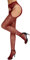 RSLOVE Mujeres Sexy Medias de Red Sparkle Rhinestone Malla Medias de cintura alta Pantyhose Lencería Vino Rojo Una Talla