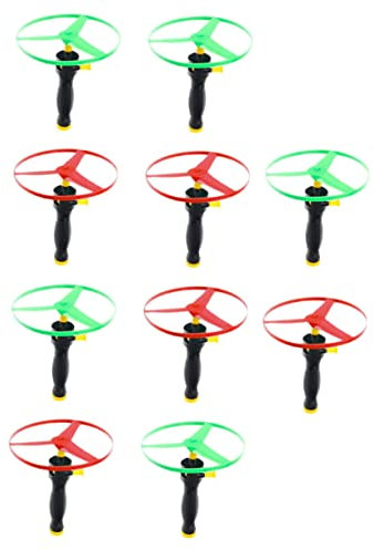 SAFIGLE 10 Piezas Disco Volador Juguete Volador De Cuerda Helicóptero Volador De Juguete Mintiendo Disco Juguete Platillo Volador Juguetes Ovni El Plastico Rueda Giratoria Niño Sin Luz