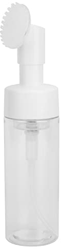 Bouteille en Mousse avec Brosse, Bouteille Moussante en Mousse Brosse en Silicone Vide Rechargeable Nettoyant pour le Visage Bouteille Moussante Transparente (200ML)