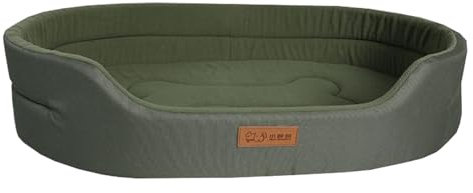 MagiDeal Welpenbett, Hundebett, niedrige Vorderkanten, ovales Rechteck, atmungsaktives Katzensofa, Hundebett, rutschfeste Unterseite, Haustierbett für Sofa, Grün XL