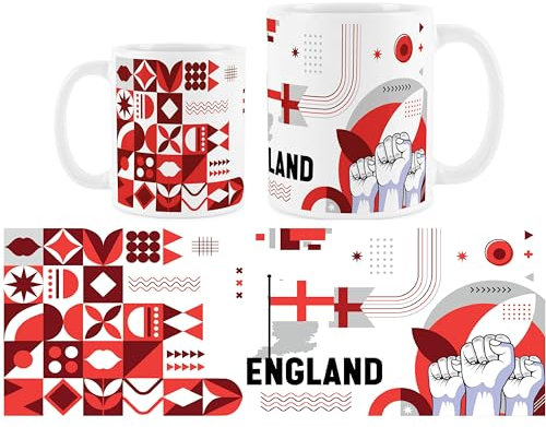 Purely Home England Mug - European Travel United Kingdom Holiday Tea/Coffee Gift Ceramic White Cup