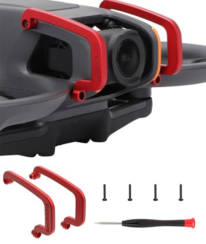 Hesupy Gimbal stötskydd för DJI Avata 2, linssäkerhetsstötfångare PTZ skyddsstång, aluminiumlegering anti-kollision kameraskydd för avata 2 FPV drönare tillbehör (röd)