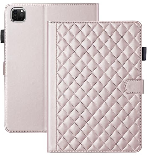 Vaitasy Coque pour iPad Air 11 2025/2024 iPad Pro 11 2021/2020 Business Cuir PU Tablet Étui pour iPad Air 5/4 10.9 2022/2020 Con Portafolio Supporto Funzione Or Rose