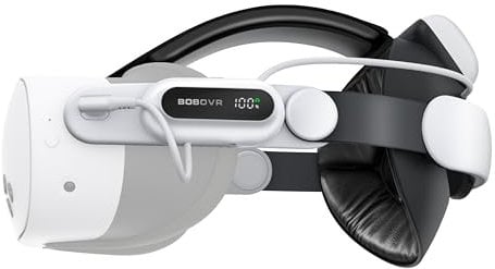 BOBOVR E3 Pro Strap mit Akku Zubehör, Kompatibel mit Meta Quest3/3S,10000 mAh Hot Swap Fähiger Schnellladeakku und 3.5mm Audioerweiterung