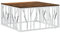 Genérico Wenjingqi 350061 Couchtisch, Edelstahl, recyceltes Holz, silberfarben, silberfarben