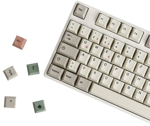 YMDK 161 Tasten 9009 Tastenkappen Deutsch QWERTZ Cherry Profile Dye Sub Top Print PBT Tastenkappe für 61/68/87/98/104/108 Layout MX Mechanische Tastatur