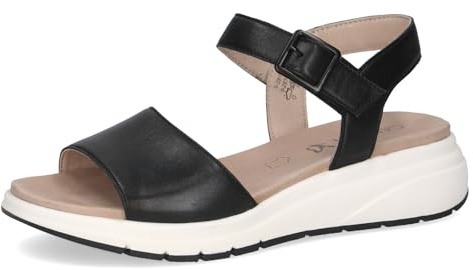 Caprice Damen Flache Sandale aus Leder, Schwarz (BLACK NAPPA), 41