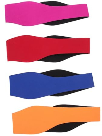 GLEAVI Verstellbares Schwimmstirnband aus Neopren mit Festem Halt und Atmungsaktivem Design 4 Stück Ohrschutz für Schwimmen und Baden in Sommerferien