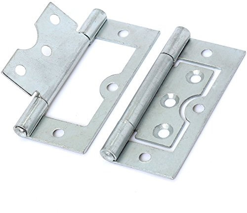 Pair of Silver 75mm/3 Flush Door Hinges