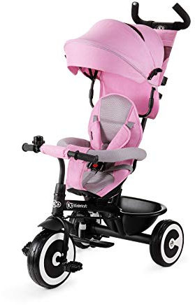 Kinderkraft Triciclo ASTON, Bicicletta, Passeggino con Maniglione, Accessori, per Bambini, 9 Mesi - 5 Anni, Rosa