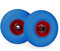 Relaxdays Sackkarrenrad Set, pannensicher, 3.00-4 Vollgummireifen, Stahlfelge, 25 mm Achse, 100 kg, 260x85mm, blau-rot