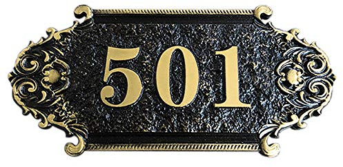 Anpassbar Hausnummernschild für Garten Hausnummer Retro Türschild Personalisierte Zimmernummer Benutzerdefiniert Acryl-Türschild Bronze Hausschild Winddicht Wasserdicht Haustürschild mit Wunschnummer