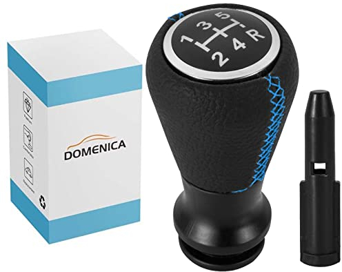 DOMENICA 5 Gang Schaltknauf Schalthebel Kompatibel für Peugeot 106 107 205 206 207 301 306 307 308 406 407 408 508 605 806 807 2008 3008 5008 Citroen C2 C3 C4 C5 Picasso Saxo Xsara Elysee (Blau)