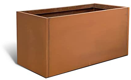 GZGNEEVL Corten Pflanzkasten aus Stahl, für den Außenbereich, groß, rechteckig, rustikal, langlebig, antik, freistehend, für gewerbliche Wohngebiete, Terrasse, Terrasse und Hinterhof, 61 x 30,5 x 30,5