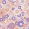 Retro Floral Pattern Wallpaper - Orange Pink Purple - Textured Modern Flowers Petals - Paste The Wall