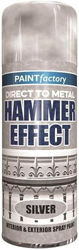 Javco Hammer Effect Spray - 400ml Spray for Auto Car Paint - Direct to Rust Hammered Interior & Exterior Metal Rust Protection (Silver)