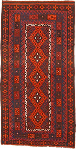Nain Trading Kelim Afghan Antik 133x260 Handgewebt Orientteppich Läufer Teppich Wolle