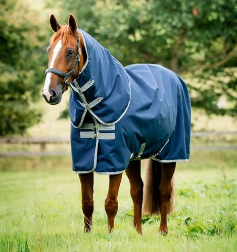 Horseware Amigo Ripstop 900D Plus 200g mit Halsteil Turnout Decke Navy/Titanium Grey