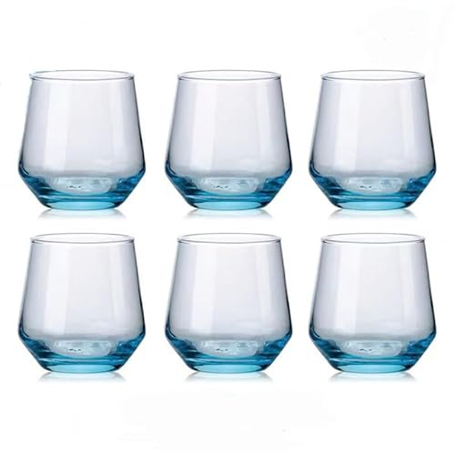 Taoyanmo Transparent Trinkgläser Wassergläser,6-er Set, 380 ML, Cocktail Gläser, Bier Glas, Perfekt für zu Hause, Restaurants, Camping, Party, Bar,Spülmaschinenfest