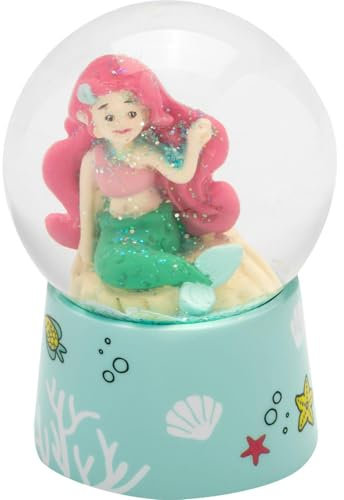 Gruss & CO Traumkugel Motiv Meerjungfrau | Kugel zum Schütteln, aus bruchsicherem Acryl, Figur als Polyresin, Höhe 6,5 cm | Geschenk für Kinder, Jungen, Mädchen, Geburtstag | 74111