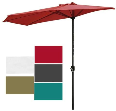 ZYXQQJ Sonnenschirm Halbrund Wandschirm Halbschirm Balkonschirm Wasserdicht Sonnenschutz Kurbelschirm Grün Balkon-Grünpflanzenschirm(Burgundy)