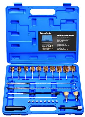 Zoomtools 26pc Universal Injector Seat Brush Cleaner Cleaning Tool Set Injector Cleaner Kit For Diesel Engines Brush Cleaning Set