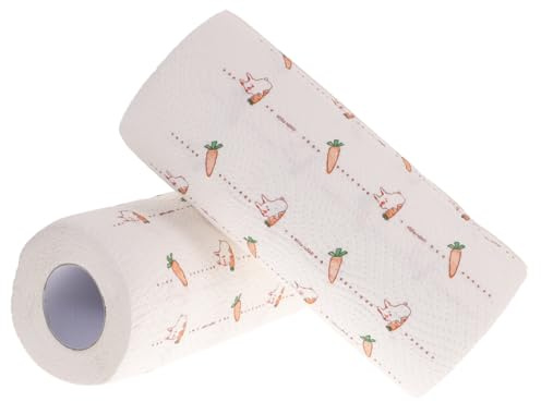 ifundom Küchenreinigungstücher Papier 2 Rollen 55 Blatt Ölaufsaugend Papiertücher mit Motiv für Arbeitsplatten Wände Dunstabzugshaube Haushalt Küchenutensilien