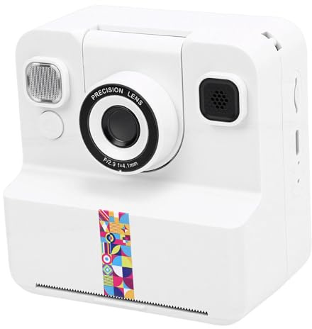 Haofy Instant Print Camera 1080P HD Digital med 16X Zoom för Barn - Färgfotoskrivare 2,4 Tums Skärm med Fem Livfulla Nyanser för Familjesammankomster Födelsedagskalas