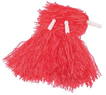 12 Pièces Cheerleading Pom Poms Pompons Sport Danse en Plastique Pom Pom pour Le Sport Spirit Cheering (Rouge)