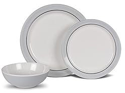 Kampa Classic Grey Anti-Rutsch-Set aus Melamin, 12-teilig