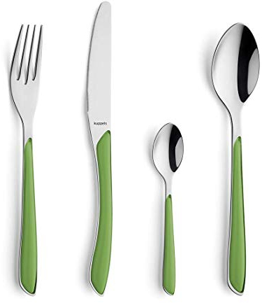 KUPPELS Prisma Ensemble de Couverts de Table, Menagere 24 pieces pour 6 personnes, Service de Couverts, Acier Inoxydable