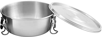 Tatonka Food Bowl 0,5 L - Essensbehälter / Schüssel aus Edelstahl - Mit Deckel, Clip-Verschlüssen und 500 ml Volumen