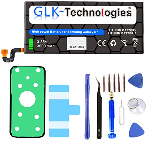 High-Capacity Ersatzakku kompatibel mit Samsung Galaxy S7 SM-G930F | Original GLK-Technologies Battery | accu | 3000 mAh Akku | ersetzt BG-EB930ABE inkl. Werkzeug Set Kit