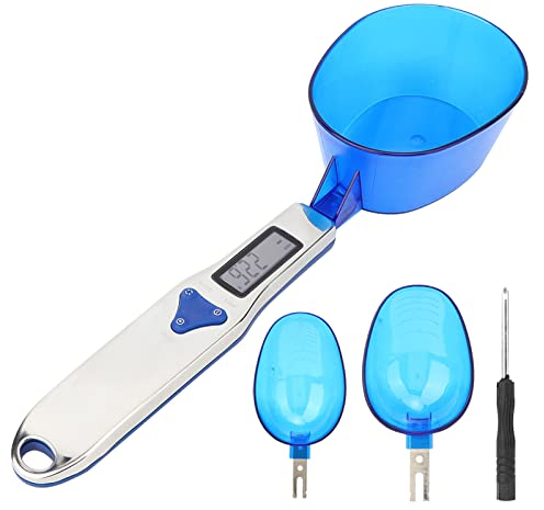 Cuillère Balance Digitale, 500g/0.1g, Balance de Cuisine Grammes, Affichage LCD et 3 Cuillères à Mesurer Amovibles pour Doser le Thé, la Farine, les Épices