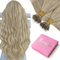 YoungSee Nano Hair Extensions Real Human Hair Blonde Nano Beads Hair Extensions Warm Ash Blonde Highlights Bleach Blonde Nano Ring Human Hair Extensions Blonde Nano Loop Hair Extensions 18inch 50s 50g