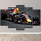 3D Leinwandbilder 5 Teile XXL Vlies Leinwand Bilder Dekoration F1 Racing Bild Auf Leinwand 5Tlg Bilder Mehrteilig Zum Aufhängen 100x50Cm (Mit Rahmen)