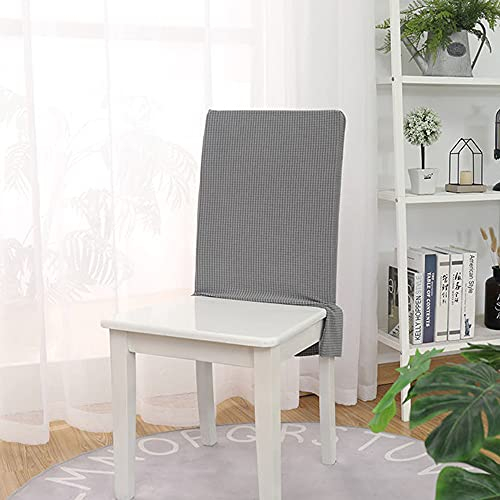 Bestenrose Stuhllehne Stuhlhussen Stretch Stuhlrückenabdeckung Jacquard Rückenlehnenbezug mit Rock Stretch Abnehmbare Waschbar Universal Stuhlhussen Rückenlehne für Esszimmer Hotel (Hellgrau, 4er Set)