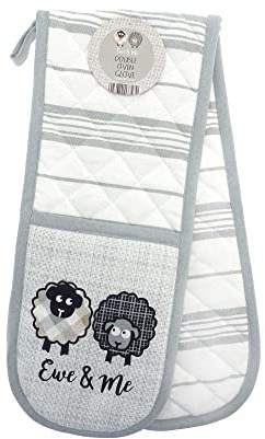 Deluxe Double Oven Gloves - 10+ Designs - Gift Idea For the Chef in Your Life - 100% Cotton Outer Material - All Seasons (Ewe & Me)