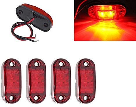 ShuoHui 4 x LED 12V to 24V Rot BEGRENZUNGSLEUCHTE POSITIONSLEUCHTE SEITENMARKIERUNGSLEUCHTE LKW E-Prüf E9…