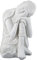 Relaxdays Buddha Figur, wetterfest & frostsicher, Gartenstatue groß, Outdoor Dekofigur, 60 cm hoch, aus Polyresin, weiß