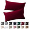 Soifox Kissenbezug 40 x 80 2er Set - Kopfkissenbezug 40x80 Rot 100% Mikrofaser bügelfrei & knitterfrei mit Reißverschluss